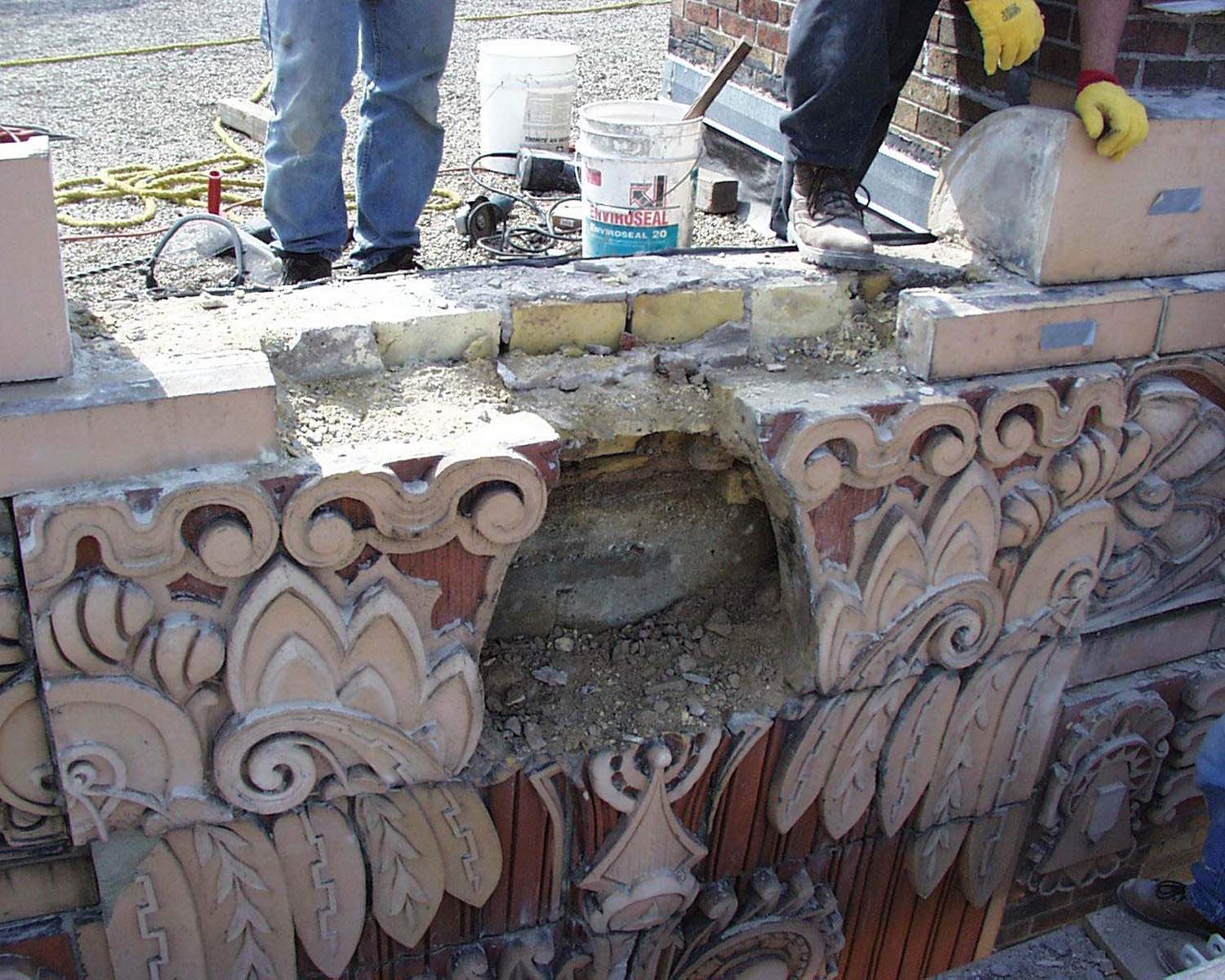 Ambassador concrete restoration - rubble inside cavity